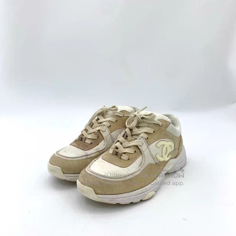 Chanel Chanel Colour-matched double C suede lace casual flat snea Size US 8.5 / IT 38.5 - 1 Thumbnail