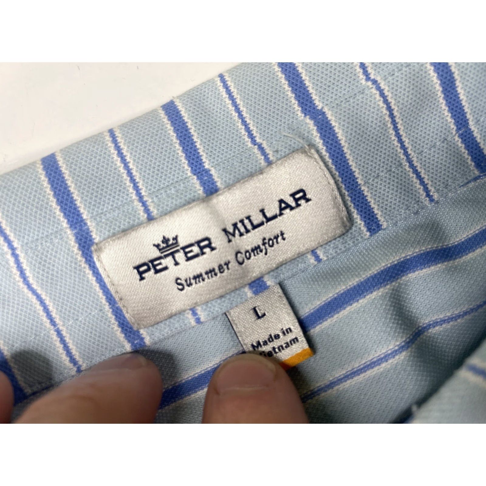 Peter Millar Peter Millar Summer Comfort Golf Polo Shirt Striped Men Large L Blue Polo Shirt Men Summer Comfort Golf Peter Millar Size US L / EU 52-54 / 3 - 3 Thumbnail