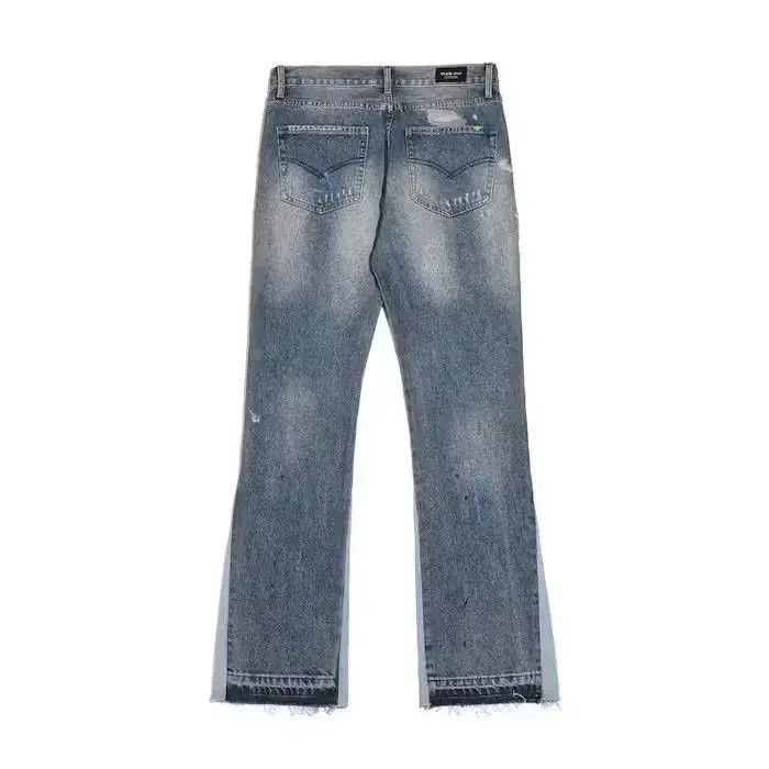 Japanese Brand Paint Splatter Stacked Denim Jeans Size US 34 / EU 50 - 4 Thumbnail