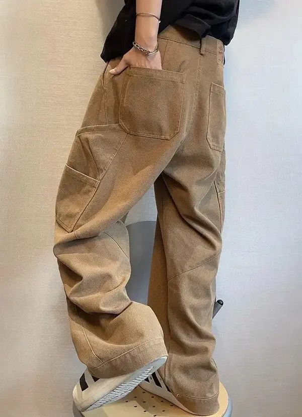 Japanese Brand Fumina x Erika Street Washed Loose Fit Khaki Work Pants Size US 28 / EU 44 - 4 Thumbnail