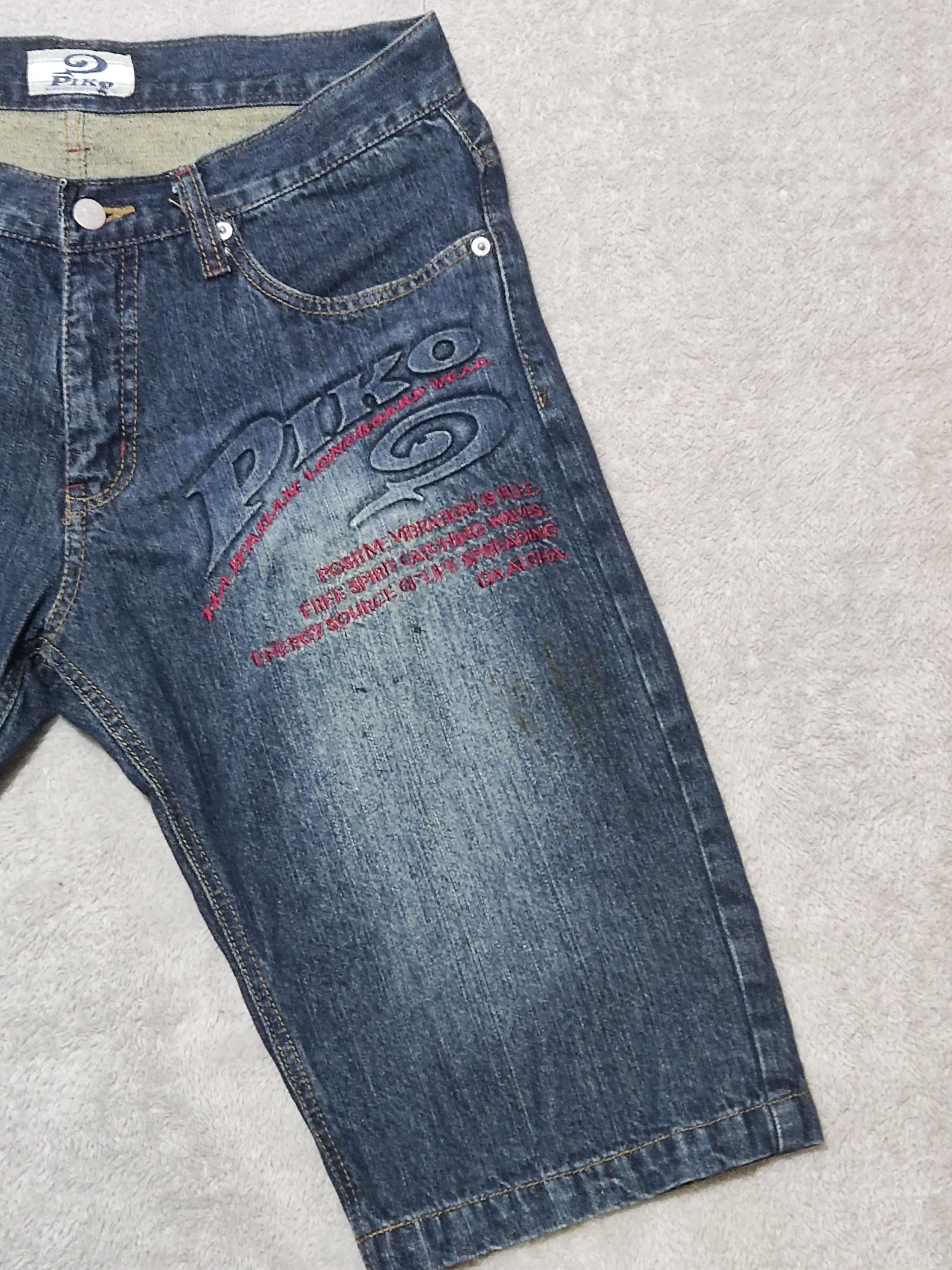 JNCO Piko JDM 3D Embossed Logo Denim Jorts Y2K Surf Skate Size US 31 - 1 Thumbnail