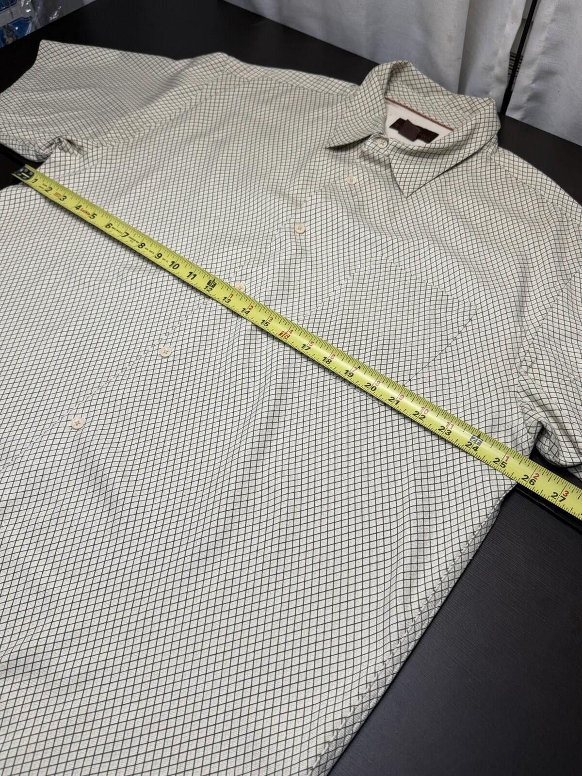 Toscano Toscano Mens XXL 100% Silk Camp Shirt Ivory Geometric Button Size US XXL / EU 58 / 5 - 4 Thumbnail