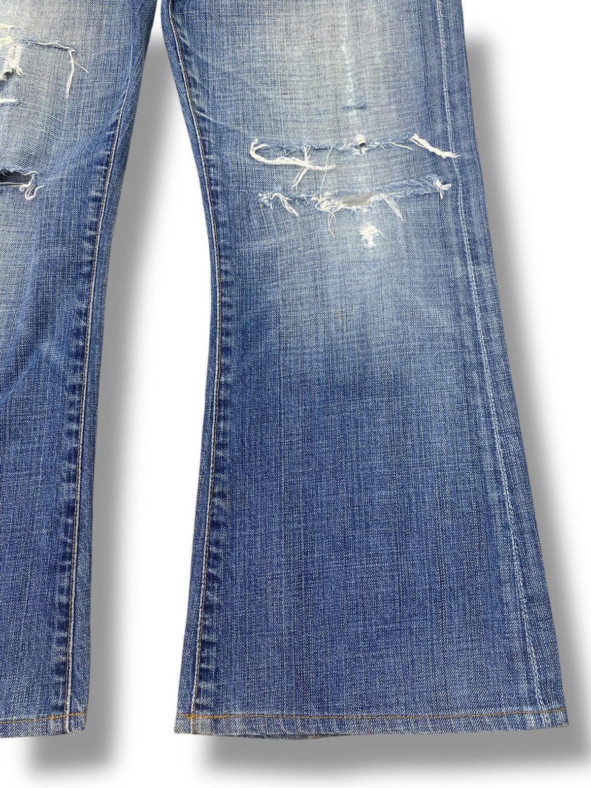Other The Fillmore Brand Acid Blue Wash Distressed Flare Jeans Size US 32 / EU 48 - 6 Thumbnail
