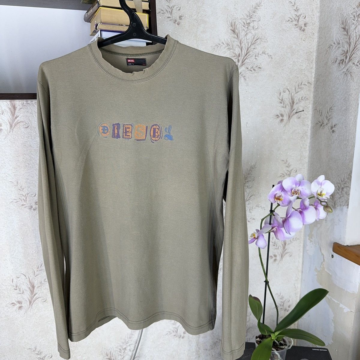 Diesel Vintage Diesel Longsleeve Archive Centre Khaki Avant Garde Size US L / EU 52-54 / 3 - 5 Thumbnail