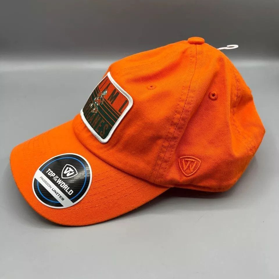 Top Of The World Miami Hurricanes Hat Men Top of the World Strap Back Cap Size ONE SIZE - 2 Thumbnail