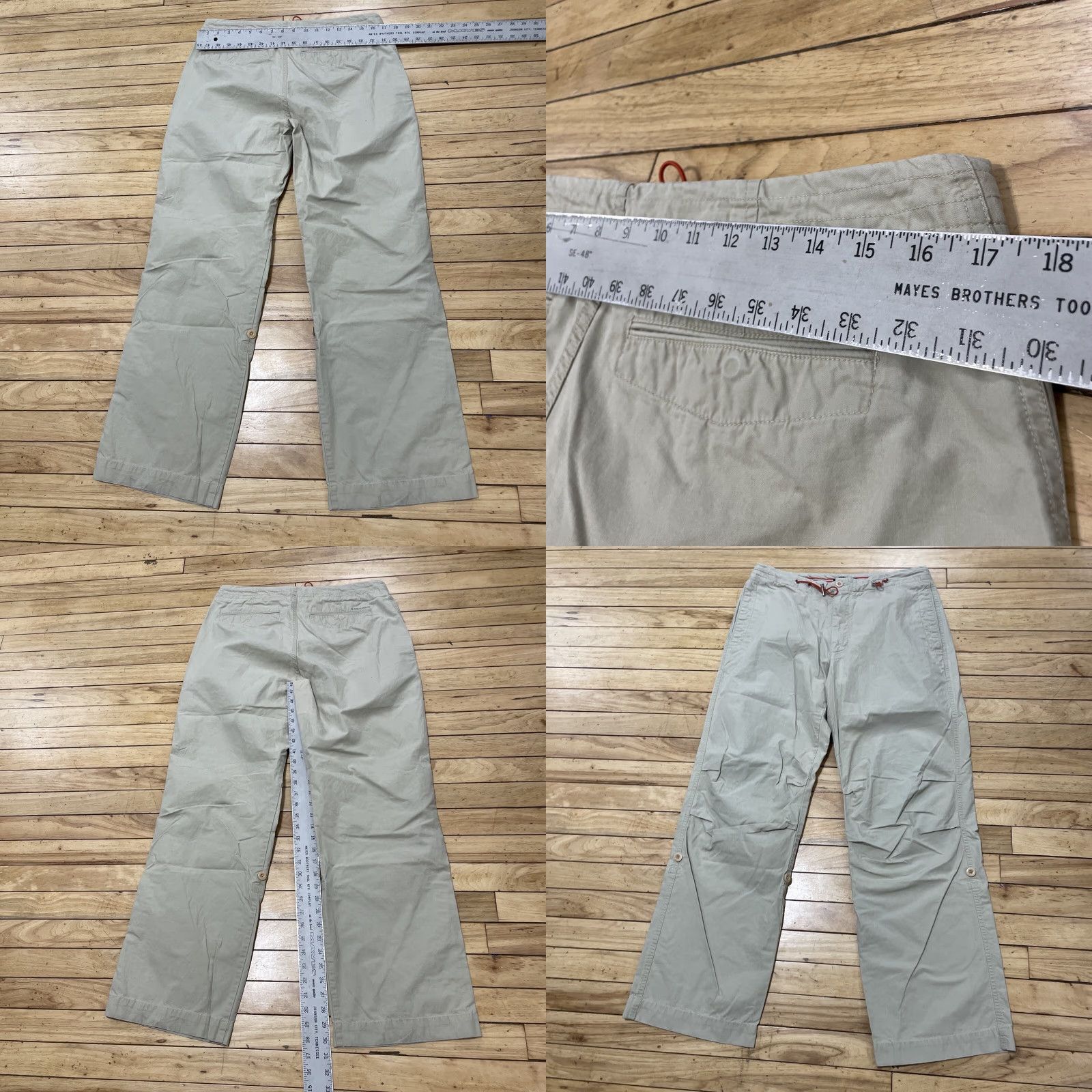 Banana Republic VINTAGE Banana Republic Pants Cargo Slim 2004 Y2K Adult M 34x31 Beige Cotton Canvas Mens Size US 31 - 8 Thumbnail