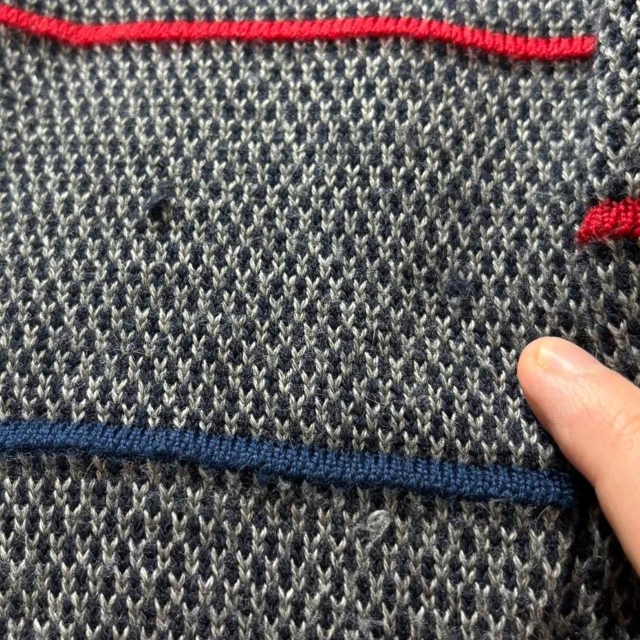Vintage Vintage Grey Navy Striped Wool Blend Quarter-Zip Sweater - L Size US L / EU 52-54 / 3 - 6 Thumbnail
