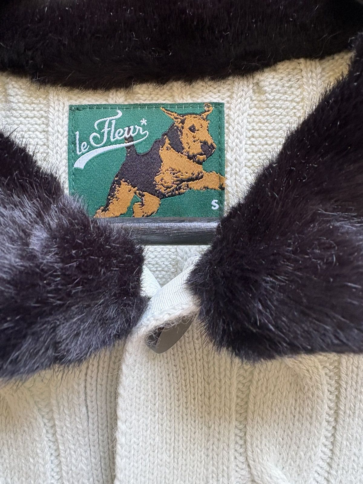 Golf le Fleur GOLF le FLEUR Faux Fur Collar Cable Knit Cardigan - Mint Size US S / EU 44-46 / 1 - 2 Thumbnail