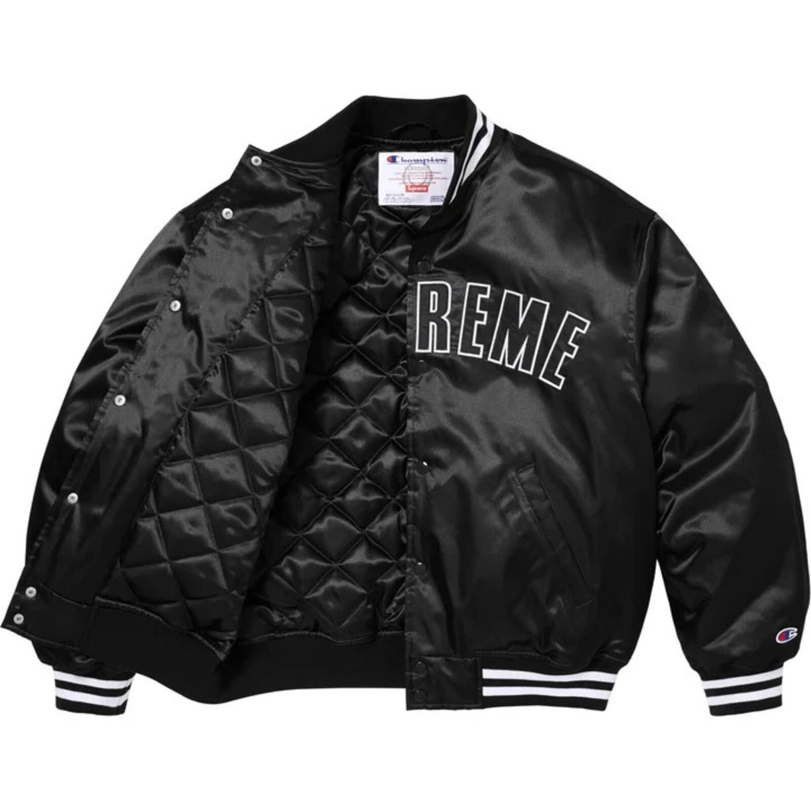Supreme SS26 Supreme Champion Satin Varsity Jacket Black L Size US L / EU 52-54 / 3 - 2 Thumbnail