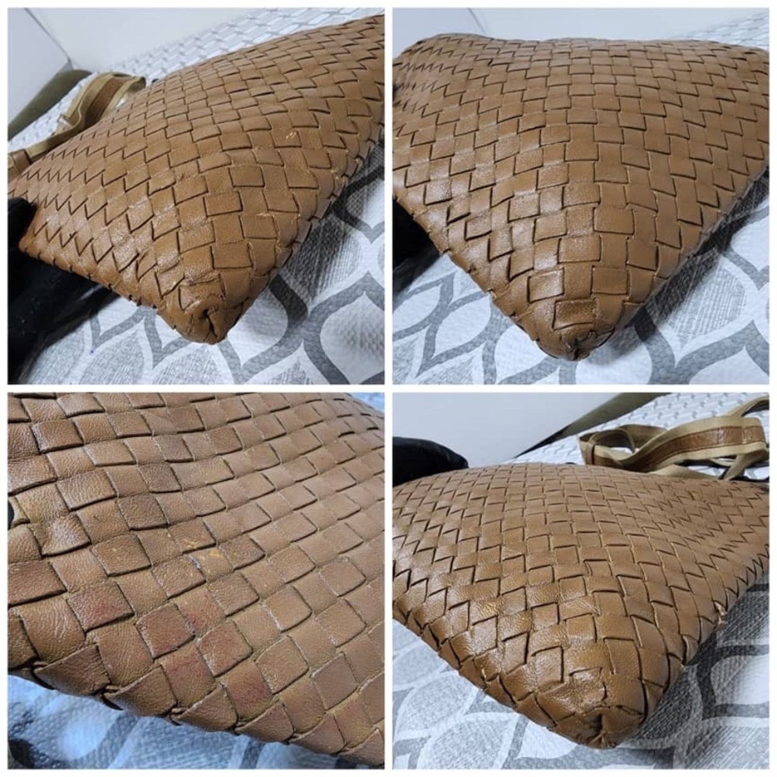 Bottega Veneta Authentic Bottega Veneta Intrecciato Messenger Bag Beige Size ONE SIZE - 10 Thumbnail