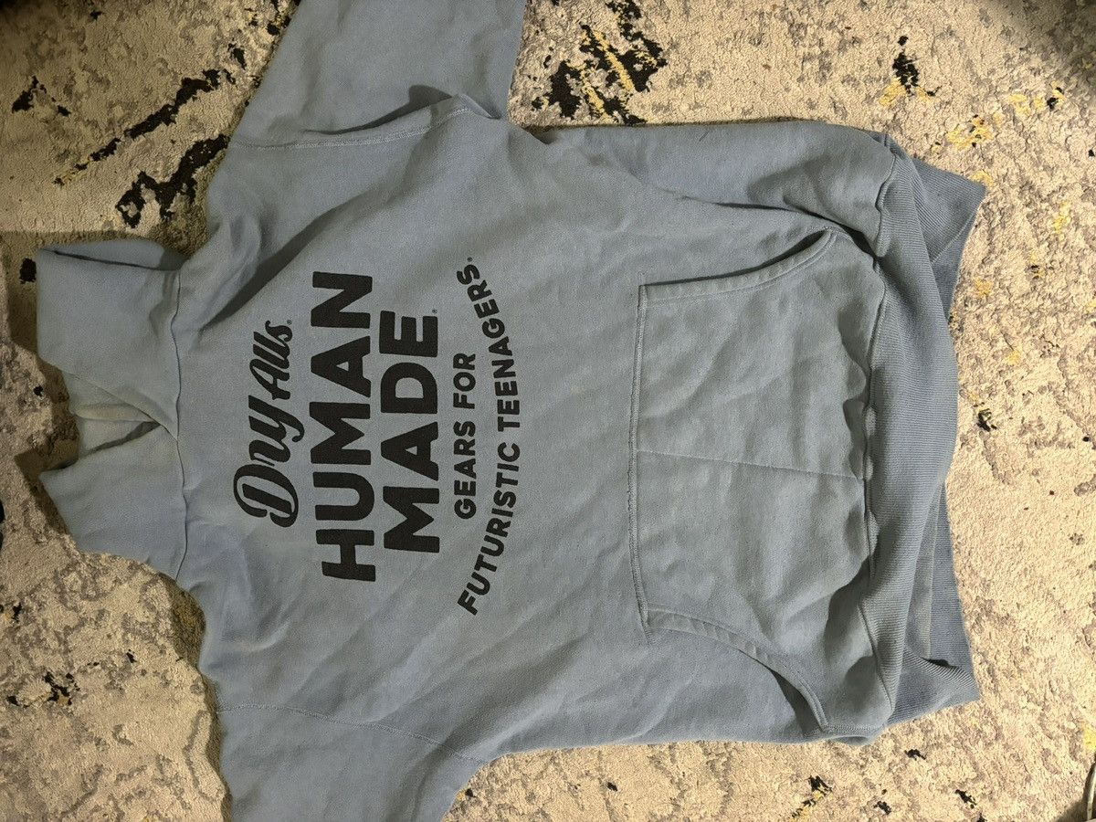 image of Human Made Futuristic Gears Hoodies in Blue, Men's (Size Large)