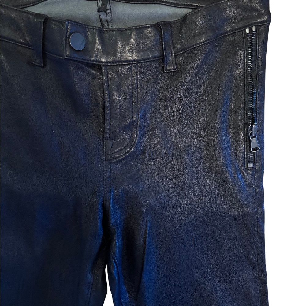 Rag & Bone Rag & Bone Black Leather Skinny Jeans with Zipper Finishes Size 25" / US 0 / IT 36 - 2 Thumbnail