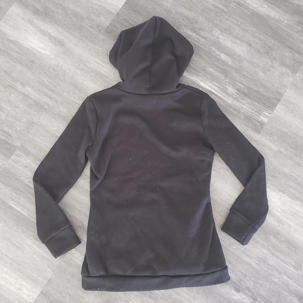 Shein Black Basic Hoodie 2 Long Sleeve Size 32" / US 10 / IT 46 - 2 Thumbnail