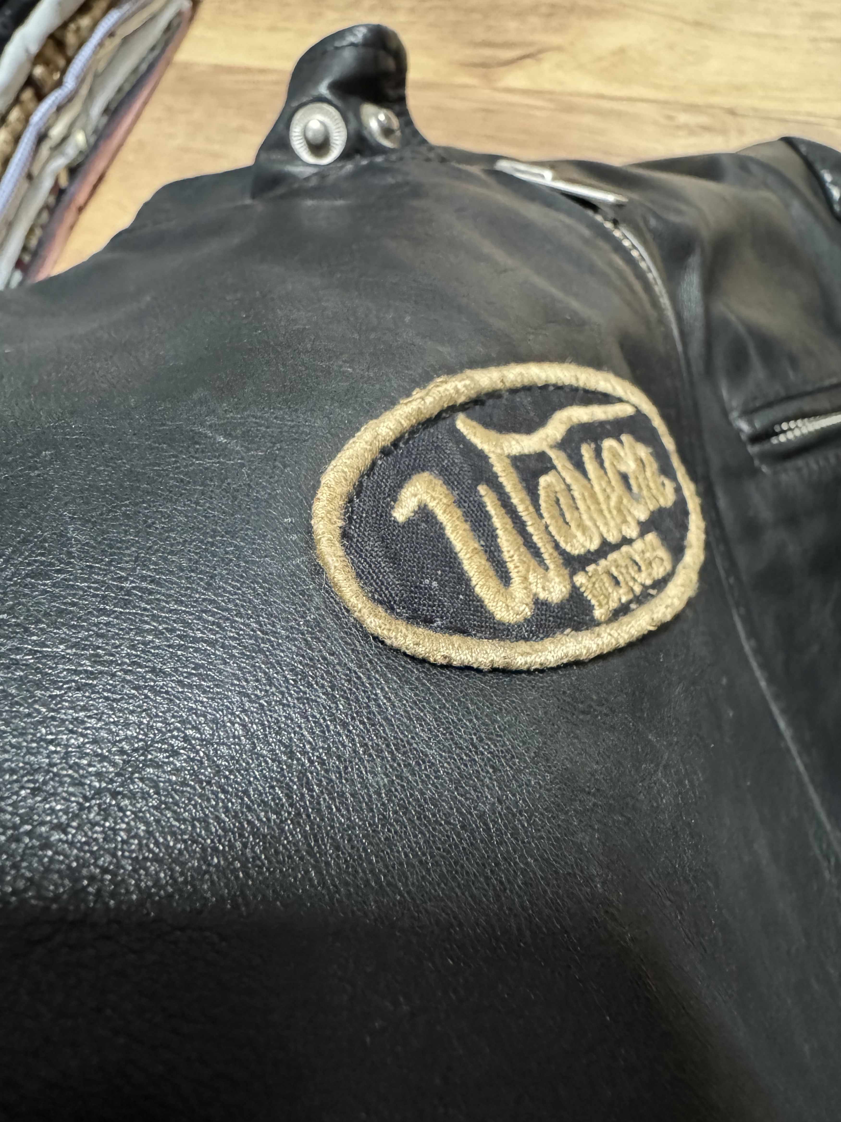 Vintage Warson Vintage Speed Black Leather Retro Motorcycle jacket Size US M / EU 48-50 / 2 - 18 Thumbnail