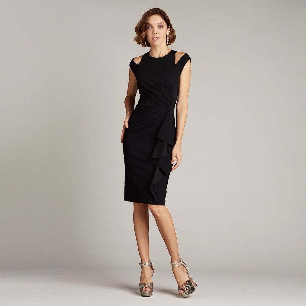 Tadashi Shoji Tadashi Shoji Navin Shoulder Cut-Out Black Dress Medium Size M / US 6-8 / IT 42-44 - 1 Thumbnail
