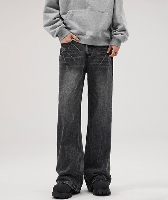 Japanese Brand American street lightning crack cleanfit flared jeans y2k Size US 32 / EU 48 - 1 Thumbnail