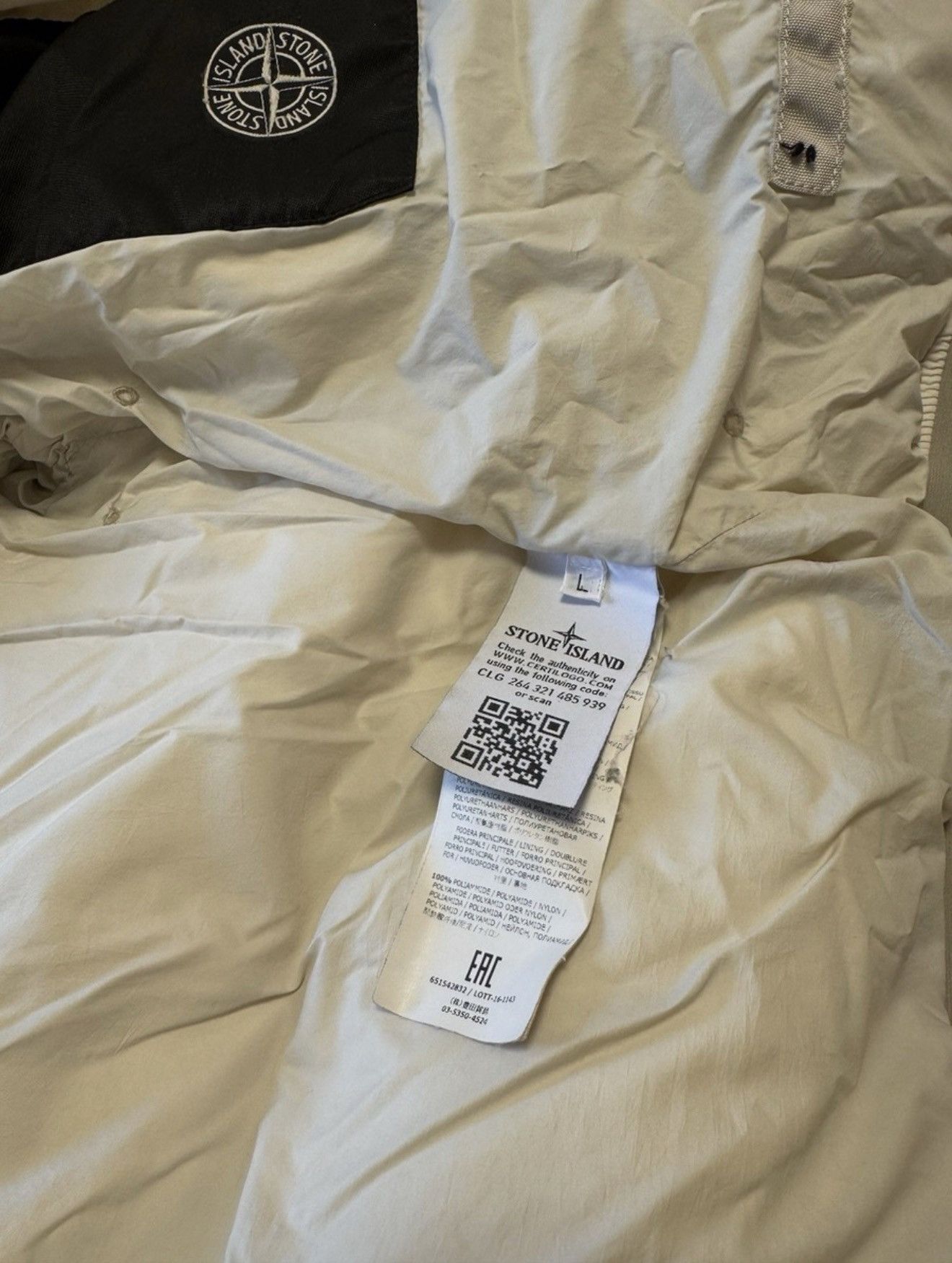 Stone Island Stone Island Down Jacket Unisex Size L Cream 2010 Size US L / EU 52-54 / 3 - 4 Thumbnail