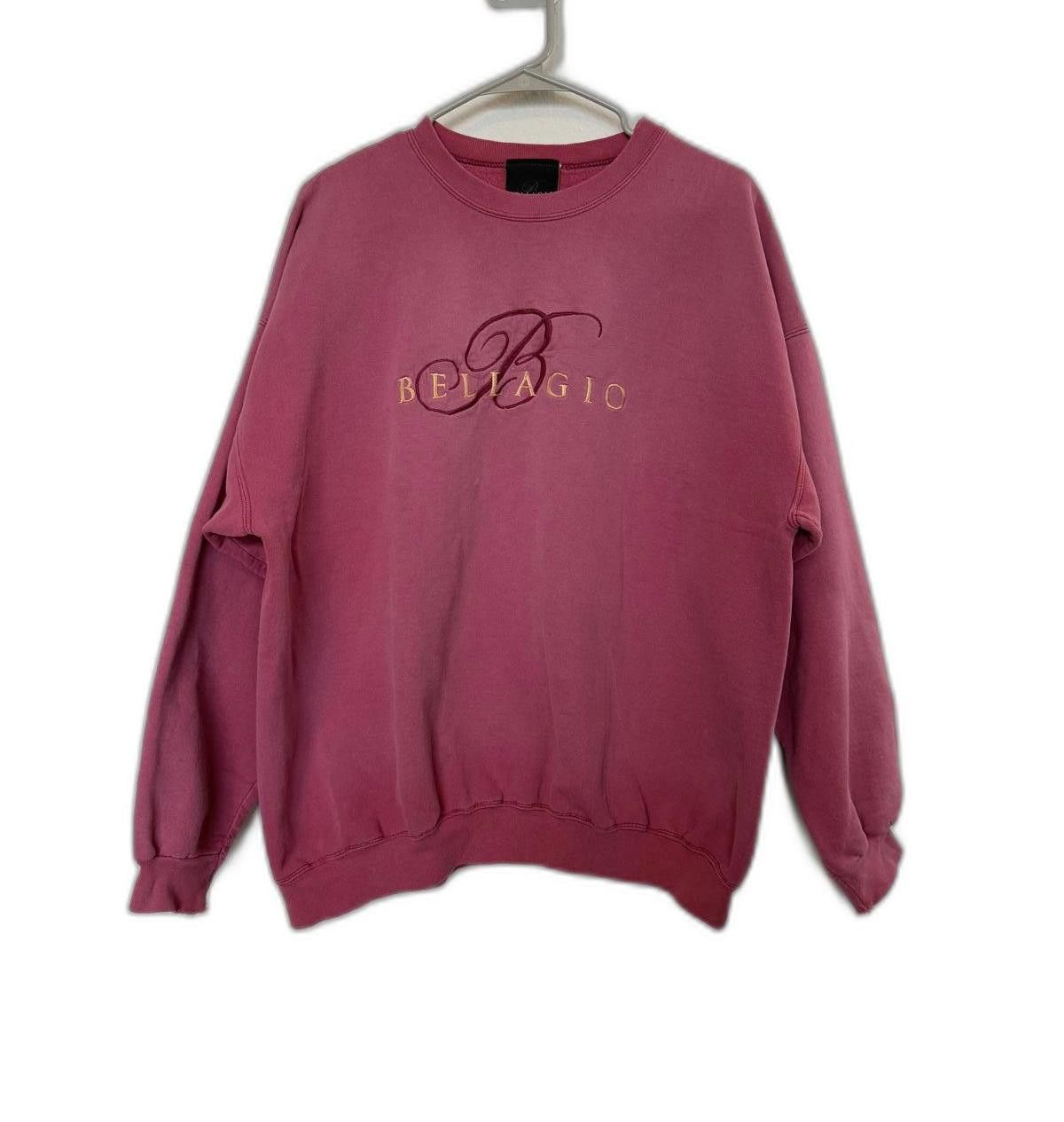 Designer Vintage 90s Bellagio Casino pink faded pullover sweatshirt. Size XL / US 12-14 / IT 48-50 - 1 Thumbnail