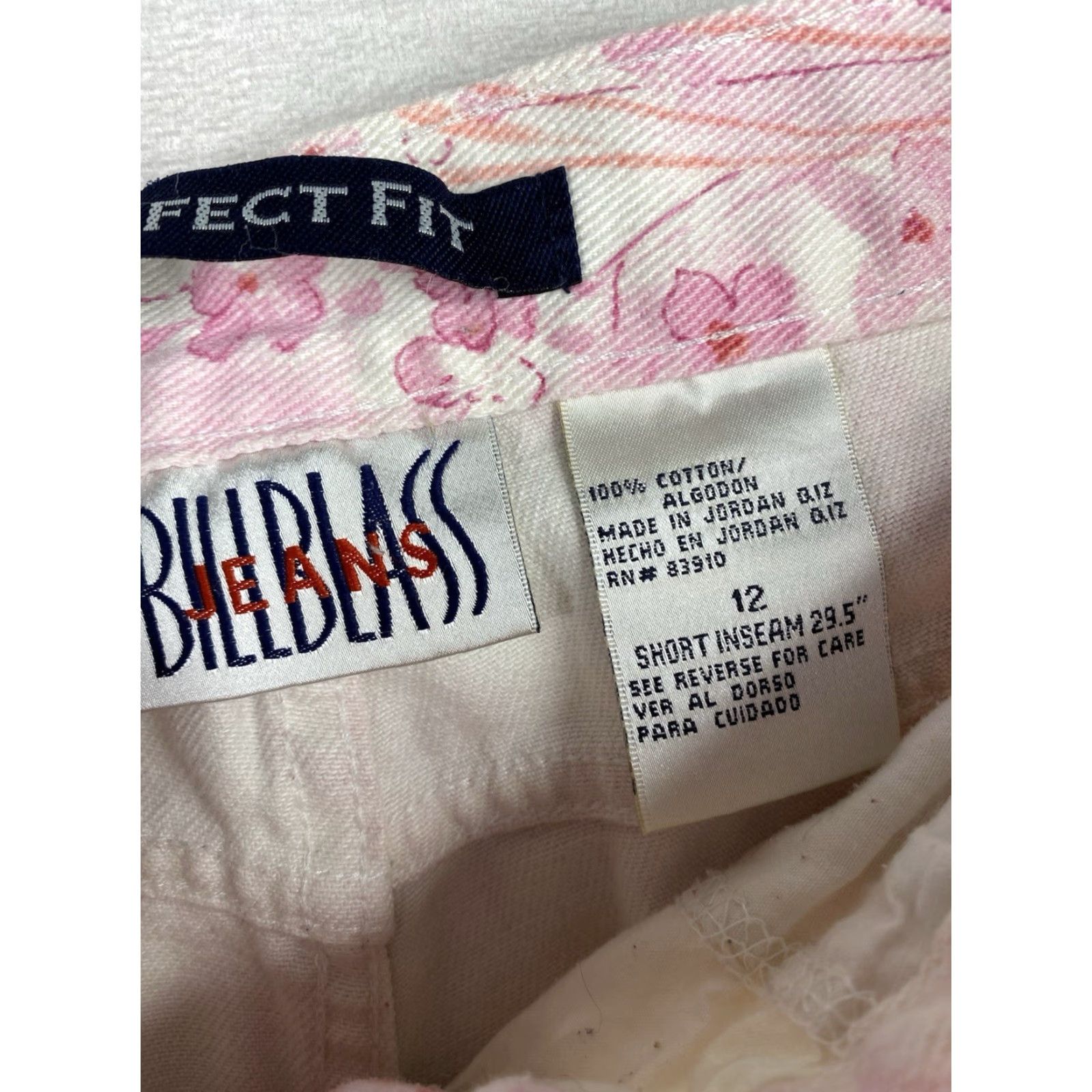 Bill Blass VINTAGE Bill Blass Jeans Womens 12P Short Pink Floral Print High Rise Straight Fit Denim Jeans Womens Girls? Size 34" / US 12 / IT 48 - 4 Thumbnail