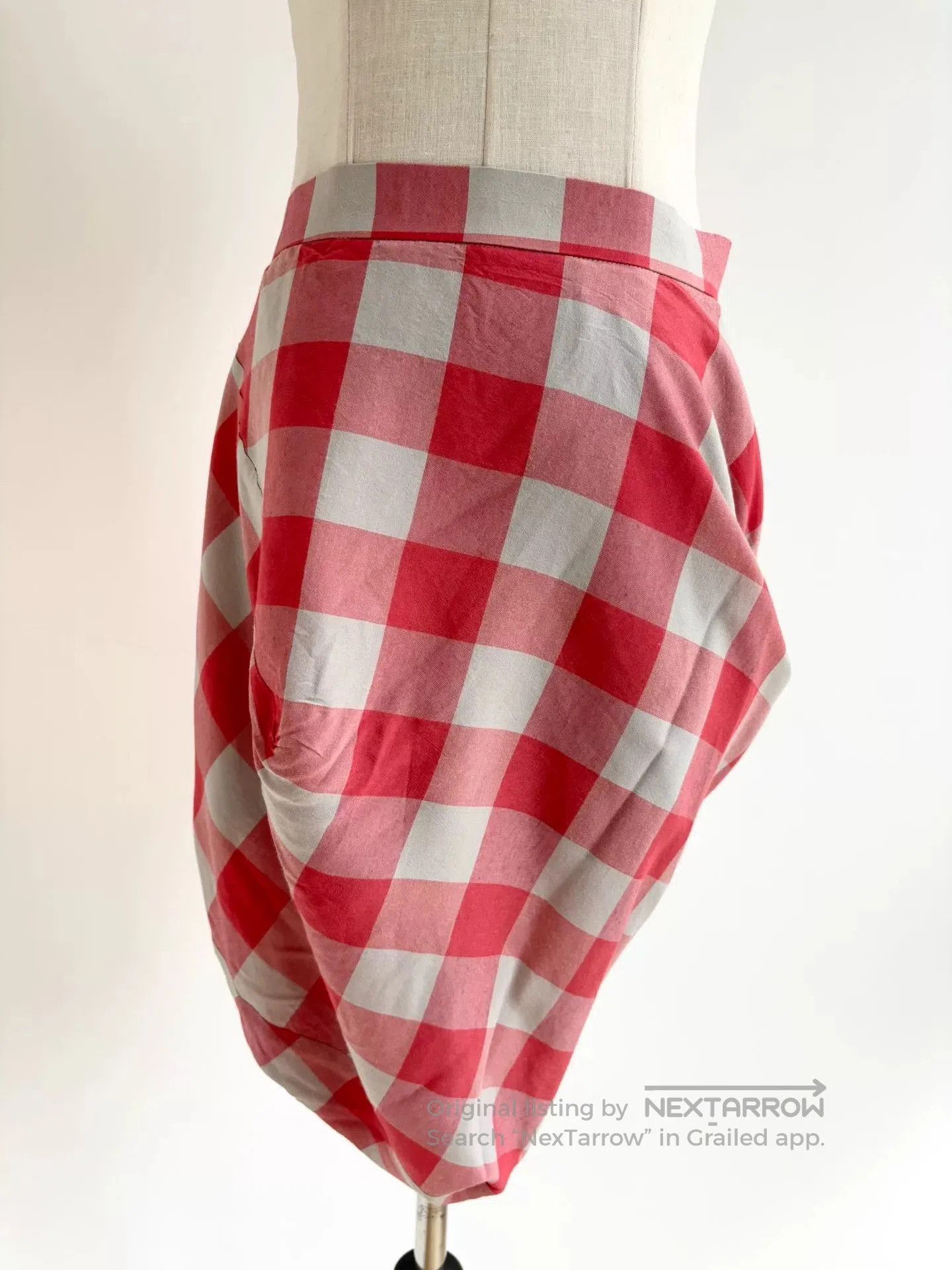 Vivienne Westwood Vivienne Westwood Vintage Red Gray Plaid Irregular Skirt. Size 39" - 3 Thumbnail