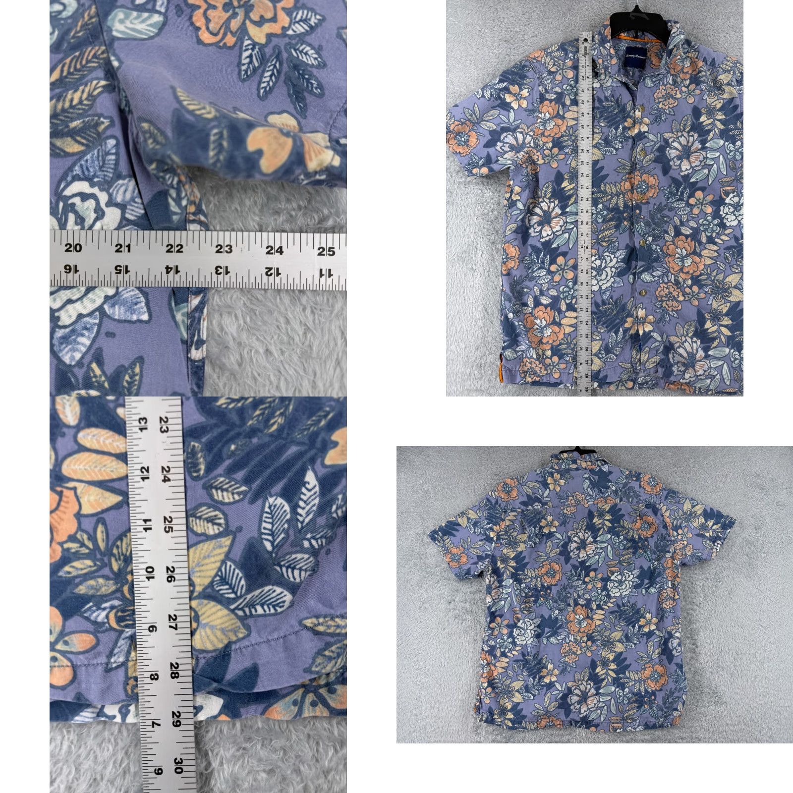 Tommy Bahama VINTAGE Tommy Bahama Shirt Men Large Purple Floral 100% Lyocell Hawaiian Button Pocket Shirt Size US L / EU 52-54 / 3 - 8 Thumbnail