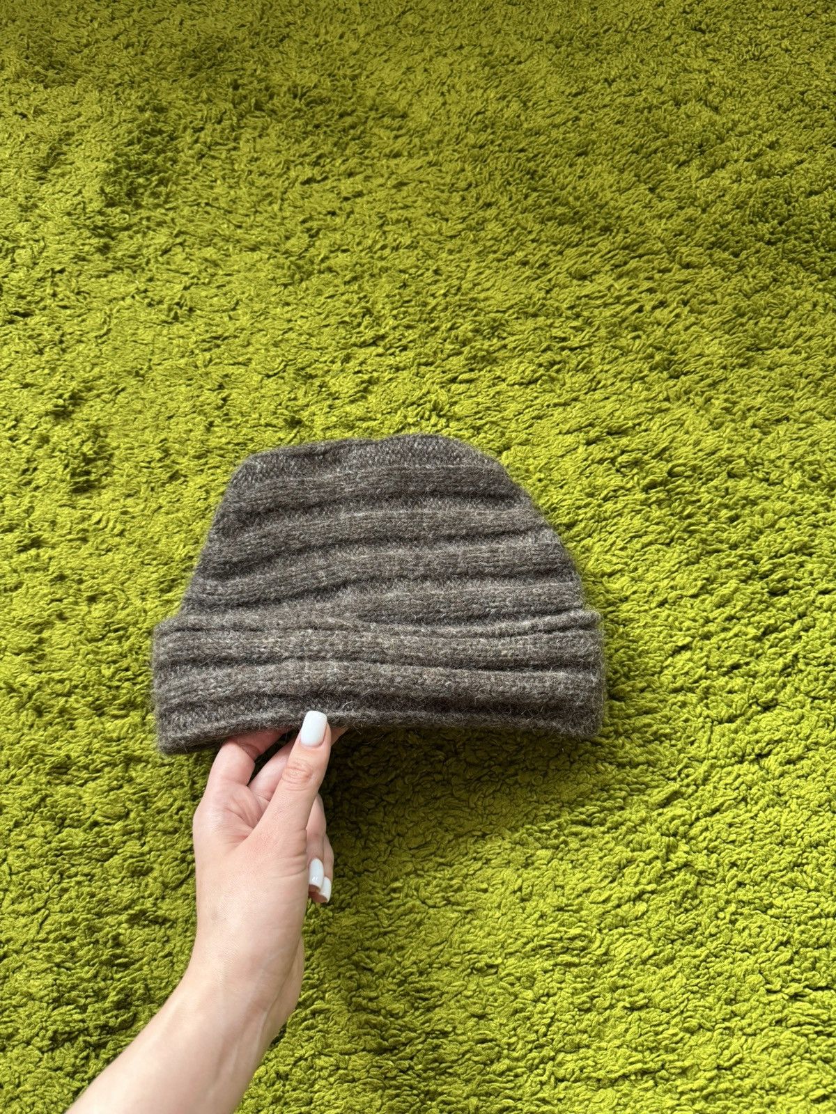 Isabel Benenato Isabel Benenato avant garde mohair alpaca blend ribbed hat Size ONE SIZE - 2 Thumbnail