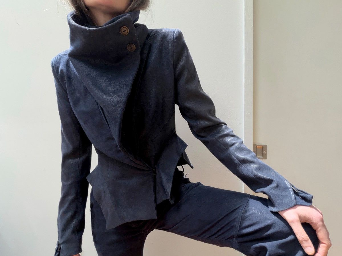 Ann Demeulemeester ann demeulemeester fw12 blue blistered leather jacket 38 Size S / US 4 / IT 40 - 8 Thumbnail