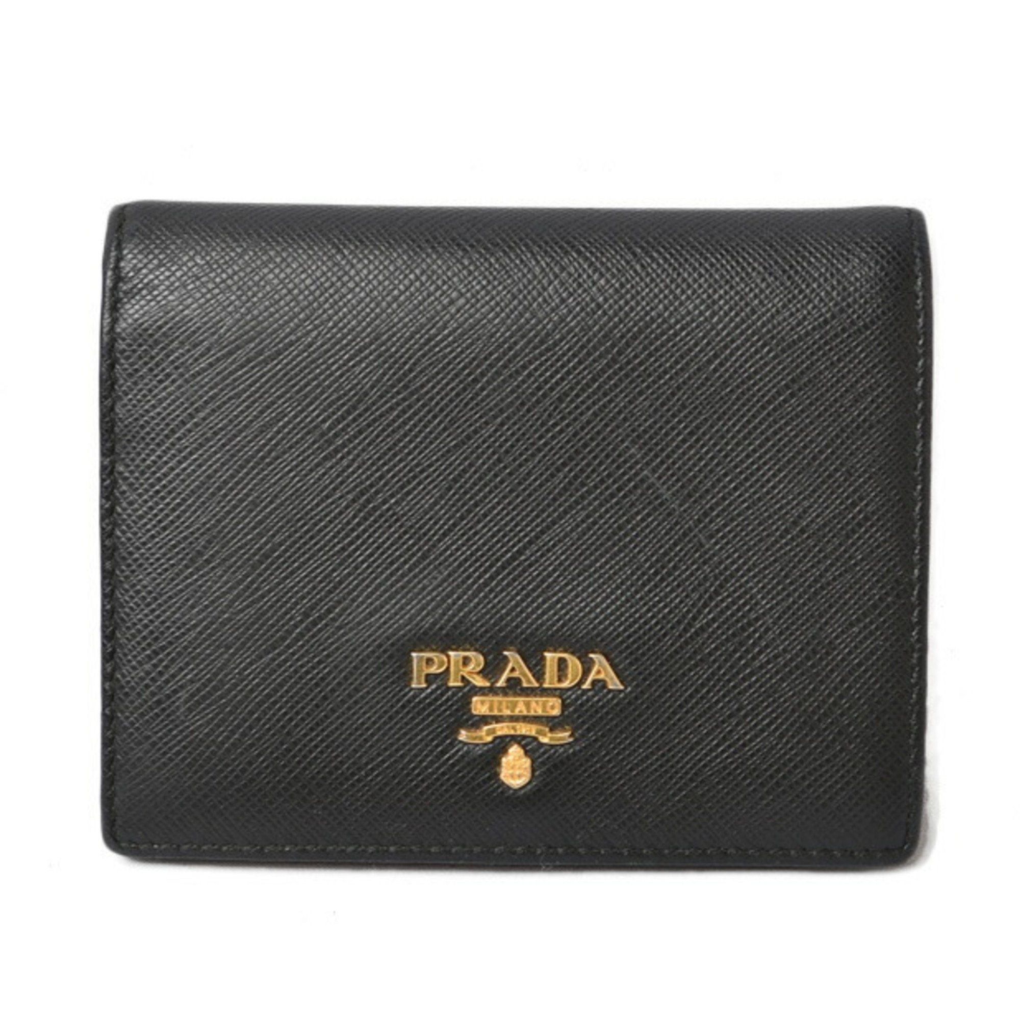 image of Prada Wallet Folding 1Mv204 Saffiano Nero Black, Women's