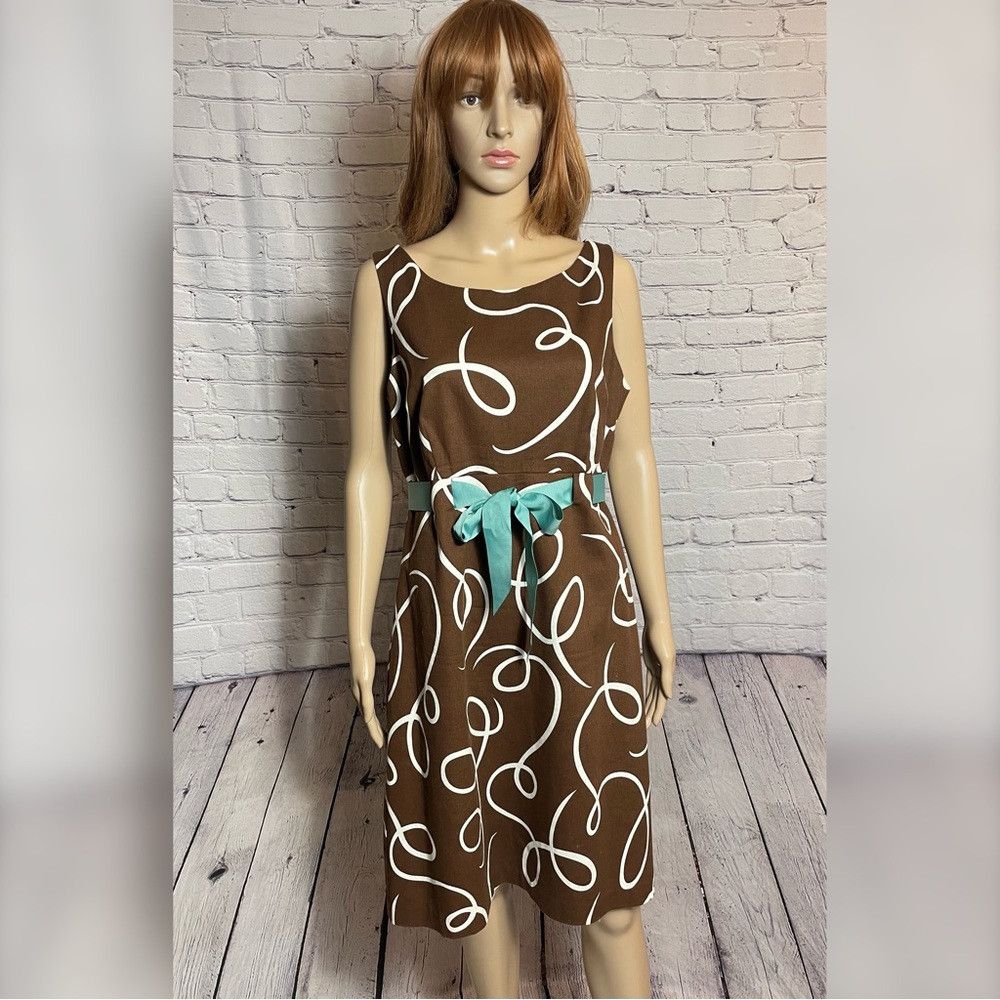 Other Jessica Howard Sleeveless Brown With Ribbon Tie Dress Size Size XL / US 12-14 / IT 48-50 - 1 Thumbnail