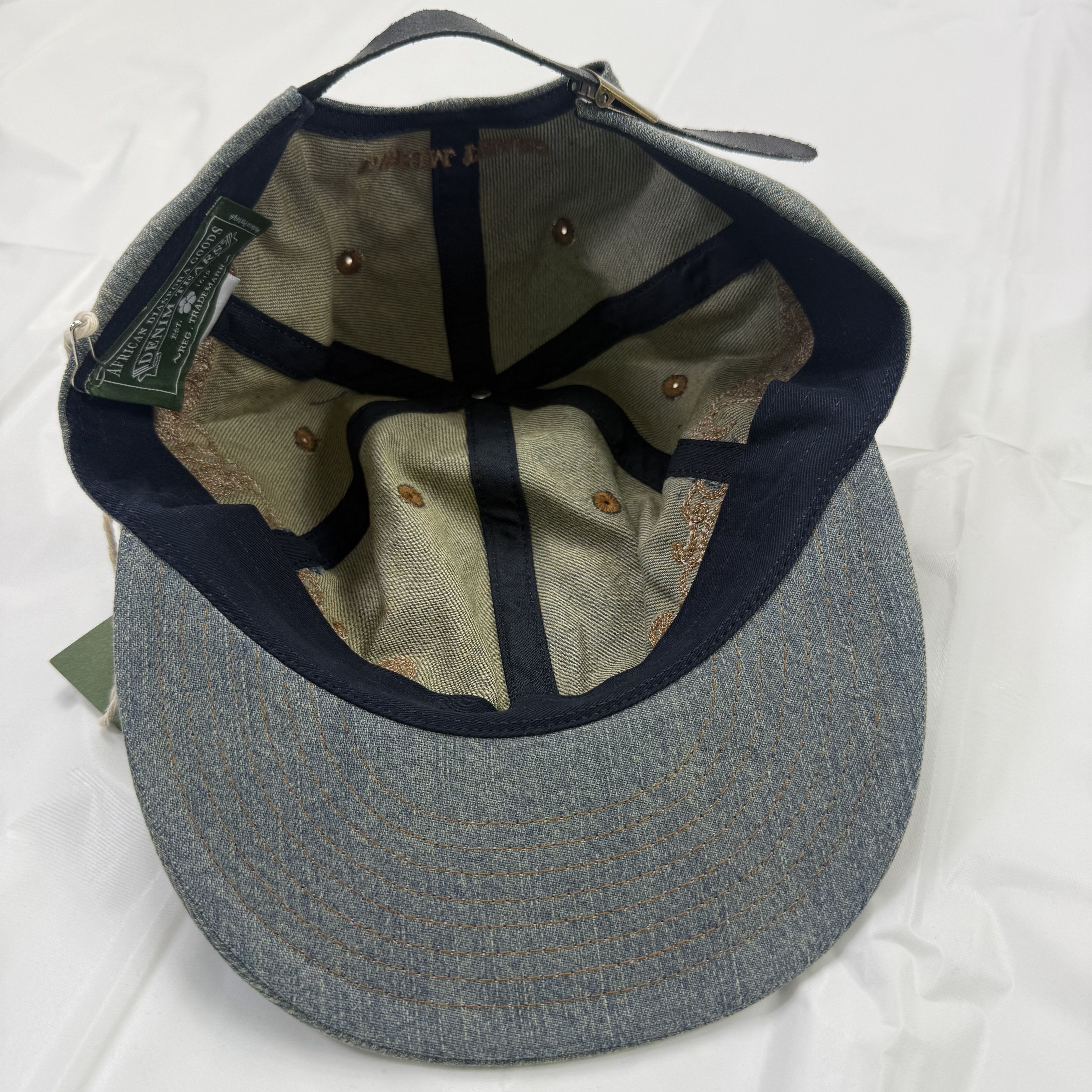DENIM TEARS Denim Tears Blue Washed Denim Embroidered Strapback Hat Size ONE SIZE - 6 Thumbnail