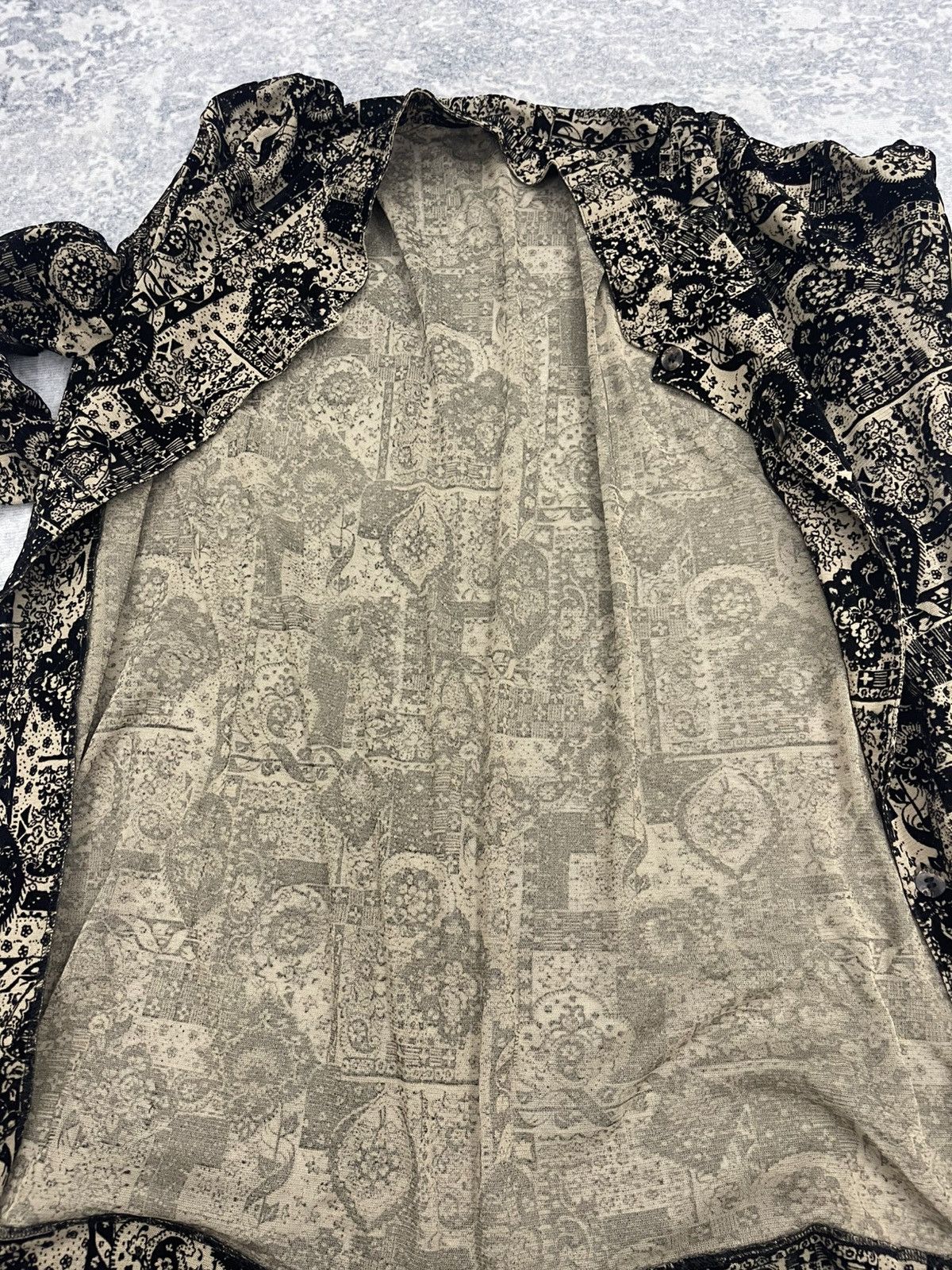 Vintage Vintage Japanese Mesh Flocked Paisley Jacket - Made in Japan Size US XL / EU 56 / 4 - 15 Thumbnail