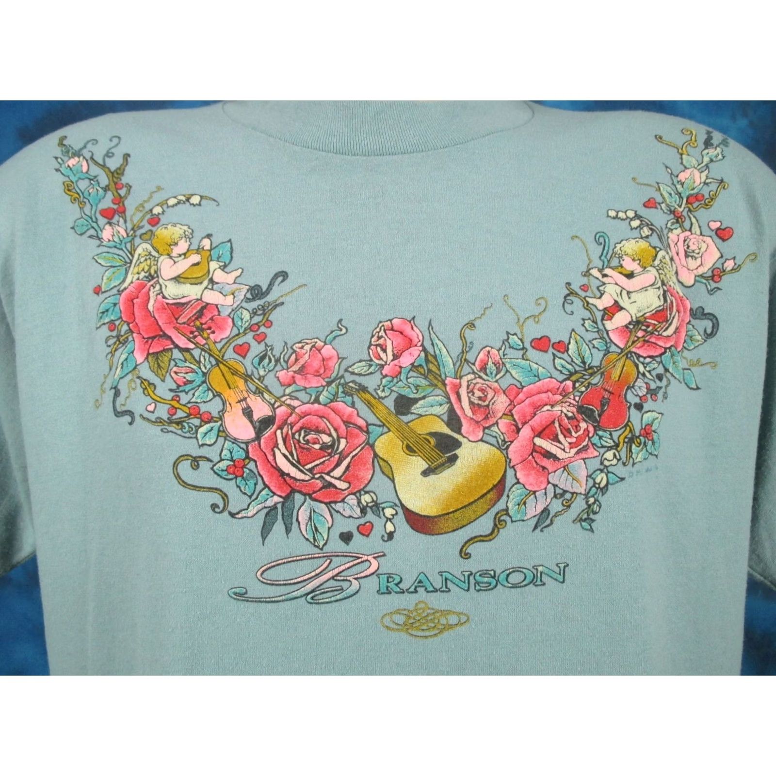 Vintage VINTAGE BRANSON MISSOURI BLUEGRASS MUSIC ANGEL ROSES T-Shirt M/L 90s Mens Size US M / EU 48-50 / 2 - 2 Thumbnail