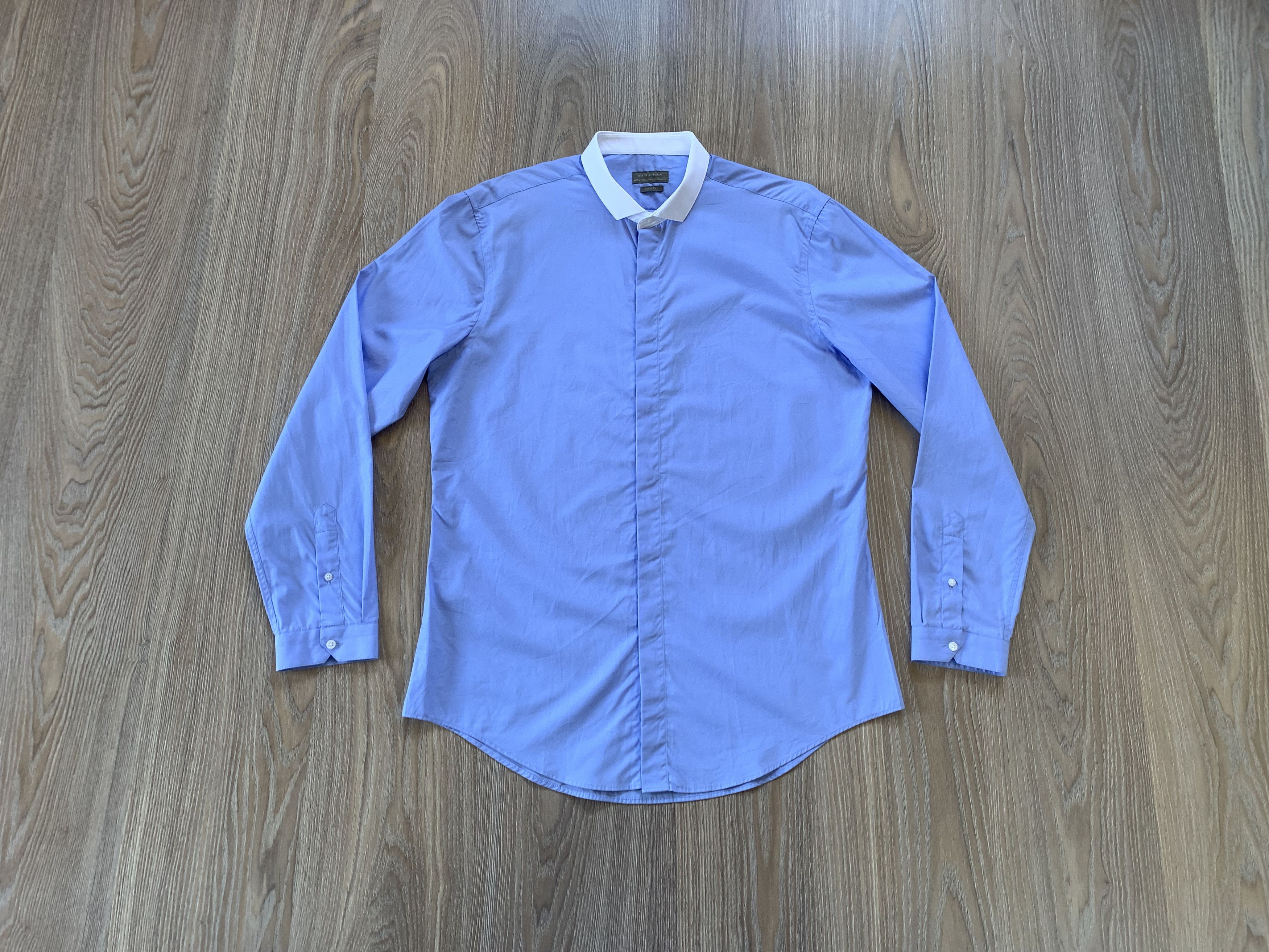 Zara Zara Man Slim Fit Cotton Long Sleeve Dress Shirt Size US XL / EU 56 / 4 - 11 Thumbnail