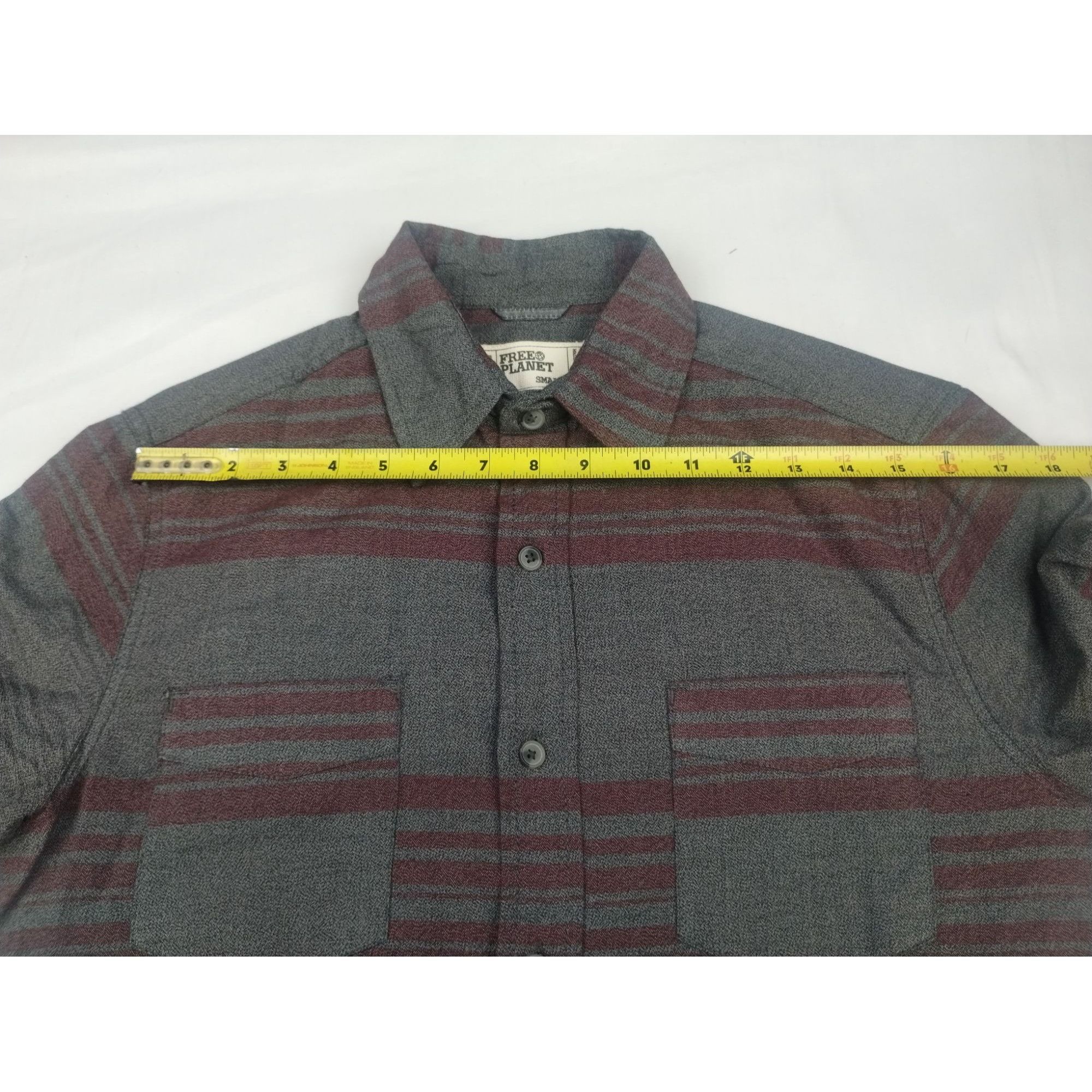 Free Planet Free Planet Men's Grey Small Shirt/Button Up SzS SKU3863 Size US S / EU 44-46 / 1 - 7 Thumbnail