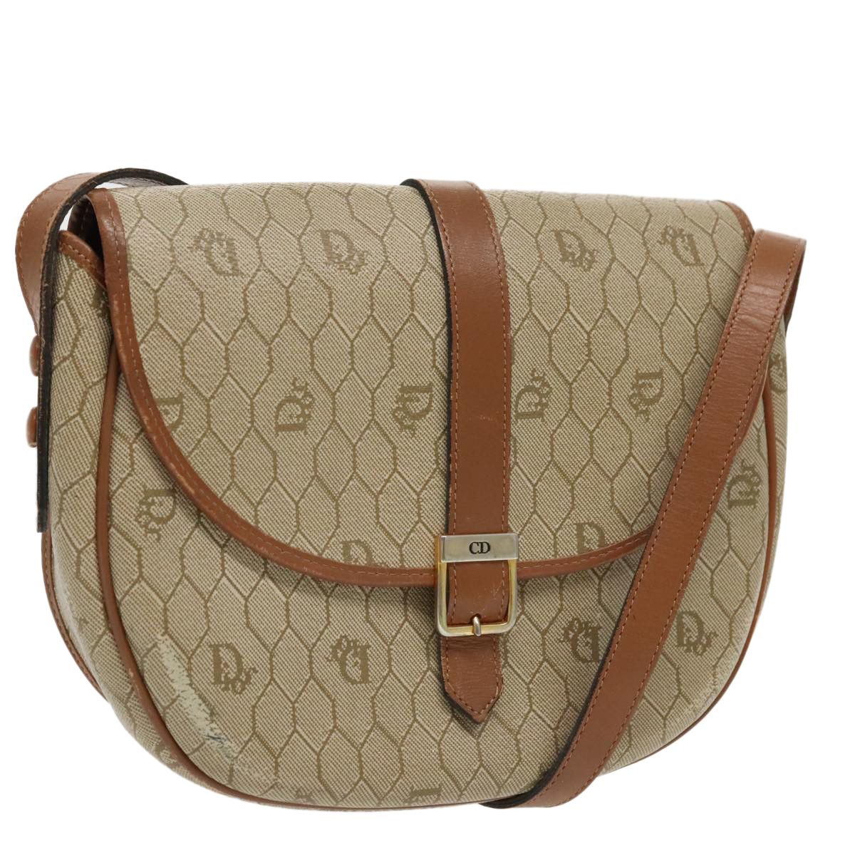 Dior Honeycomb Beige Canvas Shoulder Bag (Pre-Owned) Size ONE SIZE - 1 Thumbnail