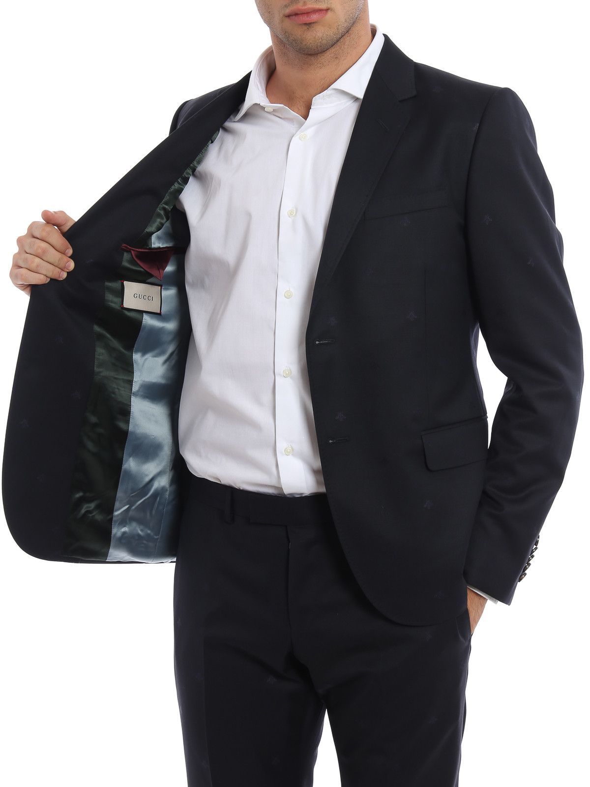 Gucci o1mt1gz0725 Monaco Bees Wool Gabardine Suit in Navy Size US M / EU 48-50 / 2 - 3 Thumbnail