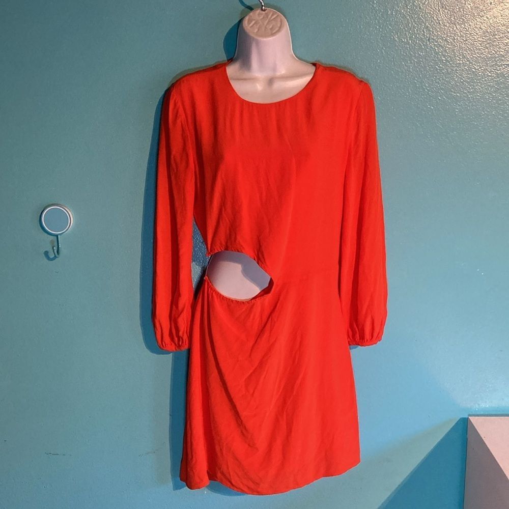 ba&sh ba&sh Bonica Orange Dress Womens Size 4 Side Cut Out Detail Size S / US 4 / IT 40 - 1 Thumbnail