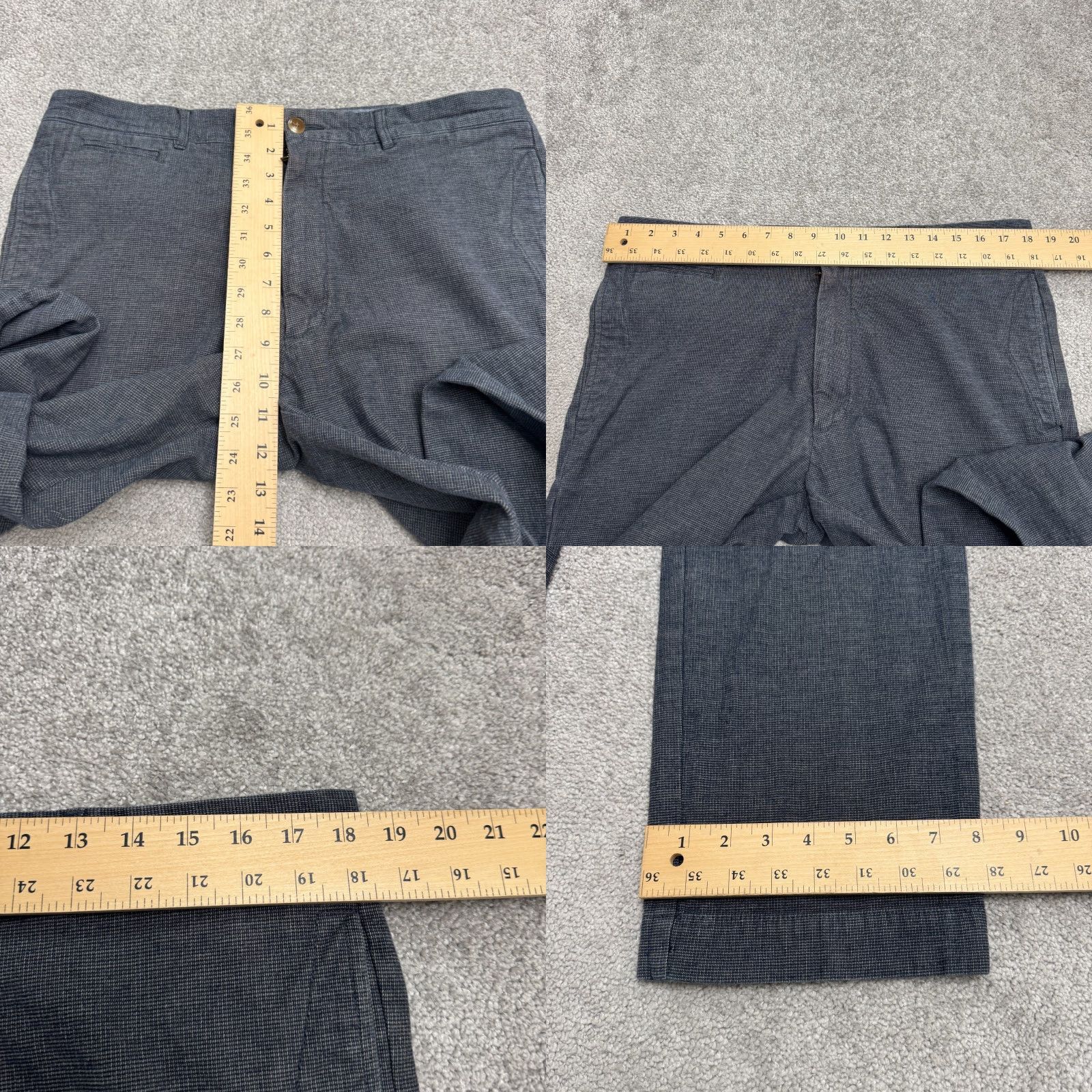 Bonobos Grayers Bonobos Chino Pants Mens 36x30 Blue Micro Check Straight Leg Cotton Workwear Comfort Regular Mens Size US 36 / EU 52 - 8 Thumbnail