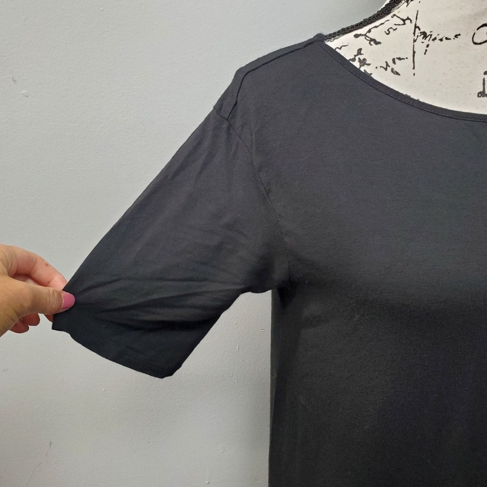 J. Jill J. Jill Wearever T-Shirt Dress Womens XS Black Stretch Short Sleeve Round Neck Size XS / US 0-2 / IT 36-38 - 5 Thumbnail