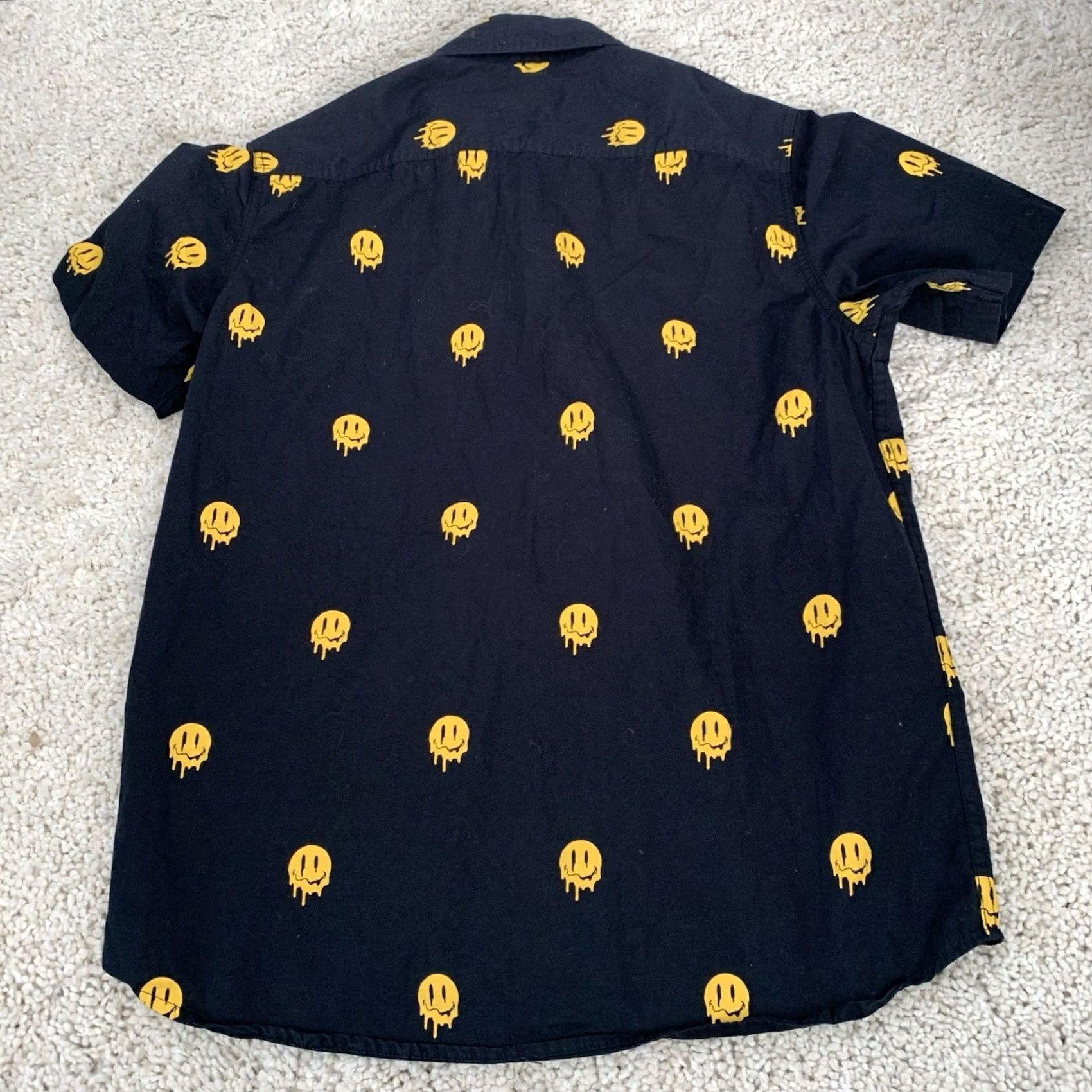 Vintage Eighty Eight Shirt Mens M Black Short Sleeve Button-Up Emoji Smiley Face Melting Size US M / EU 48-50 / 2 - 5 Thumbnail