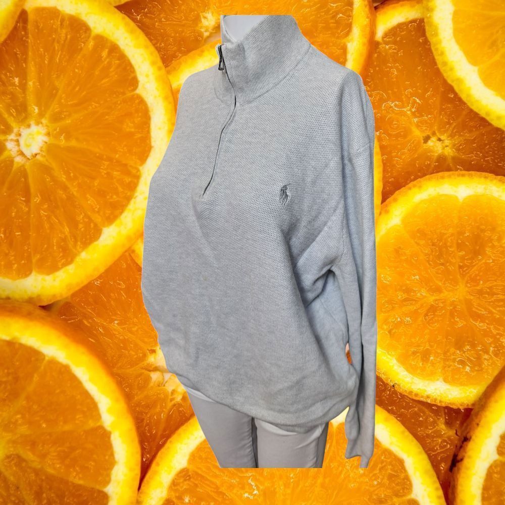Polo Ralph Lauren Polo Ralph Lauren Pima Cotton 1/4 Zip Pullover Sweater Gray Size US L / EU 52-54 / 3 - 1 Thumbnail