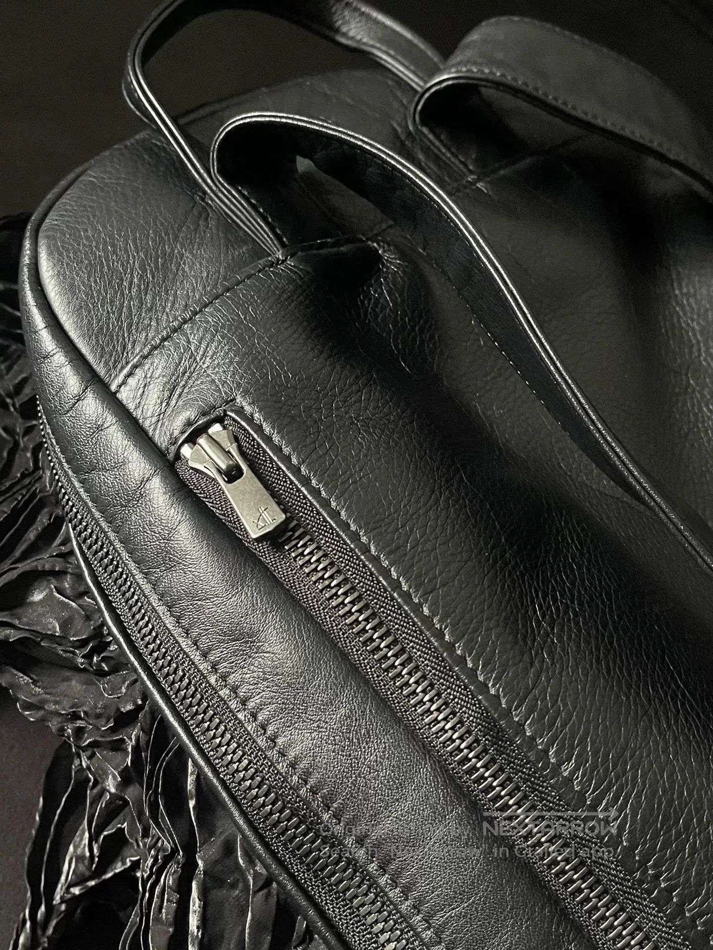 Japanese Brand unique black leather backpack by bunzaburo. Size ONE SIZE - 6 Thumbnail