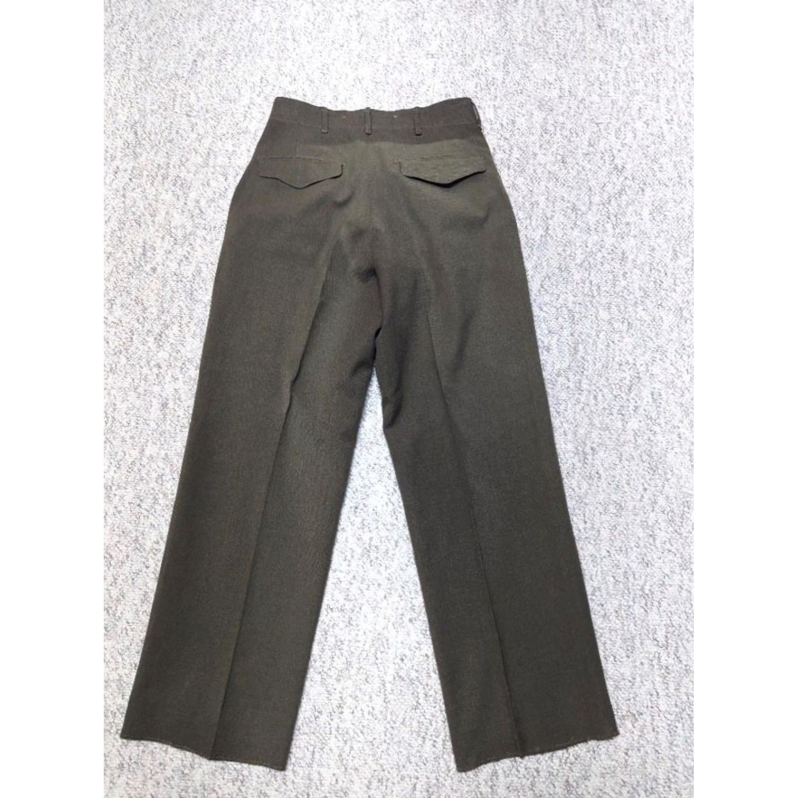 Vintage VINTAGE US Military Green Wool Pants 28x30 Mens Military 1940s 1950s WW2 Korean Green Wool Pants Mens Size US 28 / EU 44 - 7 Thumbnail