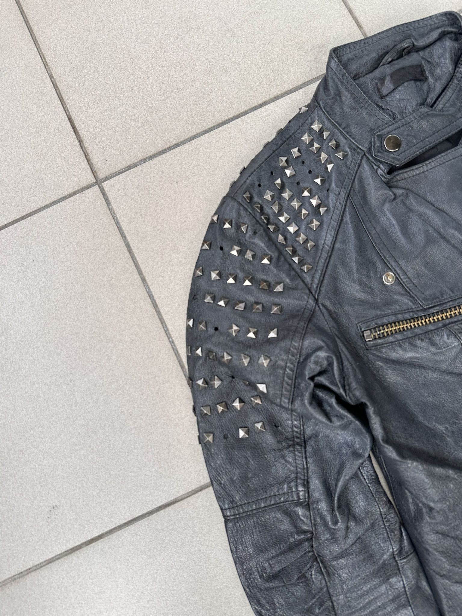 Leather × Vintage Vintage Leather biker jacket avant garde archive metal Size M / US 6-8 / IT 42-44 - 5 Thumbnail