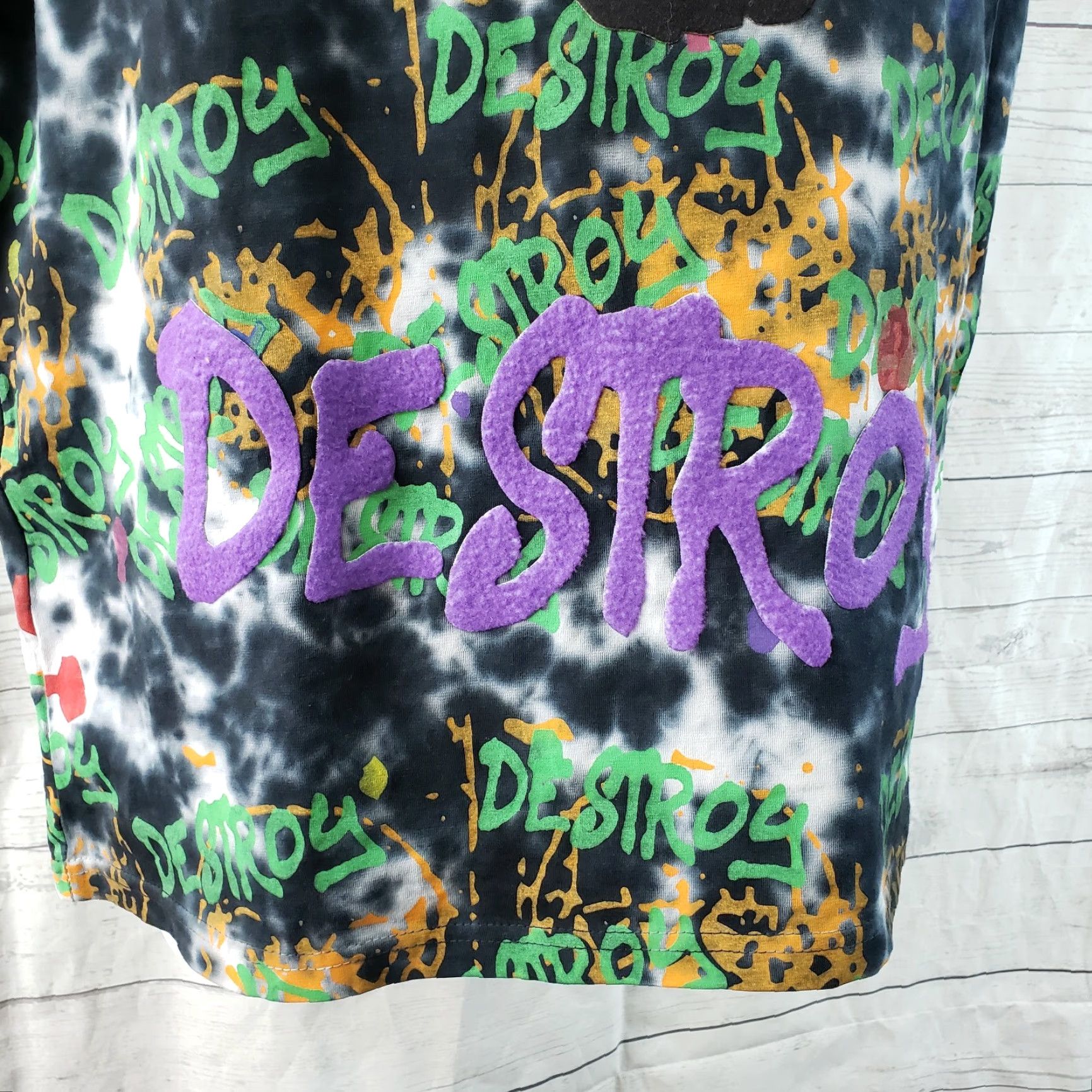 Vintage Rebel Minds Mens T-Shirt Sz Large Black Green Graphic Short Sleeve Destroy Size US L / EU 52-54 / 3 - 4 Thumbnail