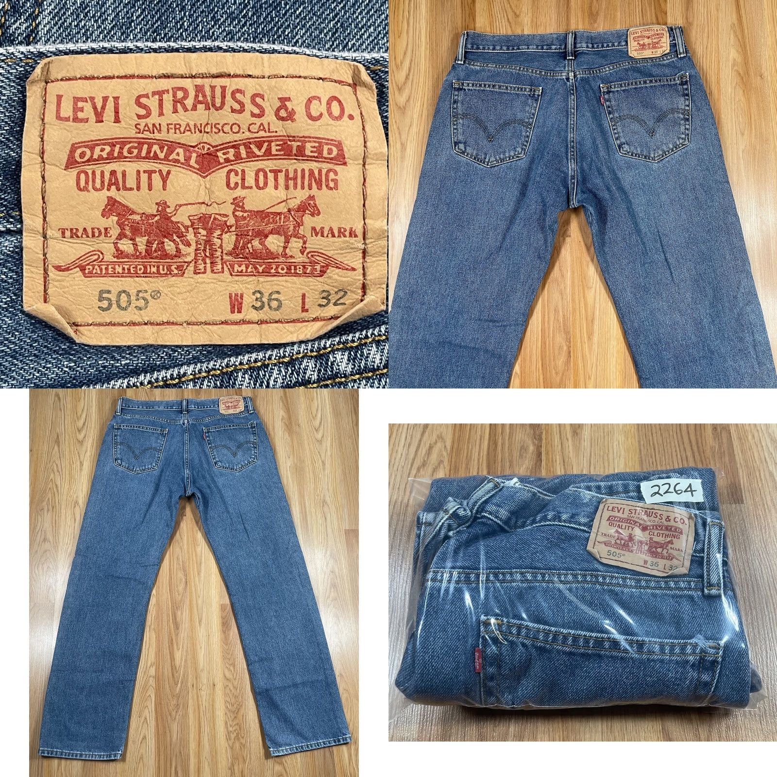 Levi's Levi'S Pants Mens 36 Blue Jeans 36Wx32L Strauss Straight Fit Denim Cotton Size US 36 / EU 52 - 9 Thumbnail