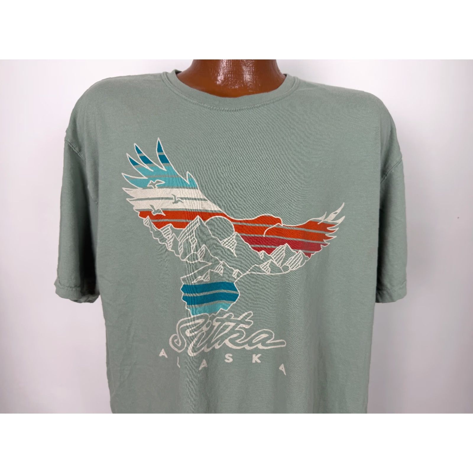 Comfort Colors Sitka Alaska Shirt Men XL Green Cotton T-Shirt Crew Neck Short Sleeve Graphic Print Bird Nature Outdoor Decade 2000s (If applicable) Size US XL / EU 56 / 4 - 2 Thumbnail
