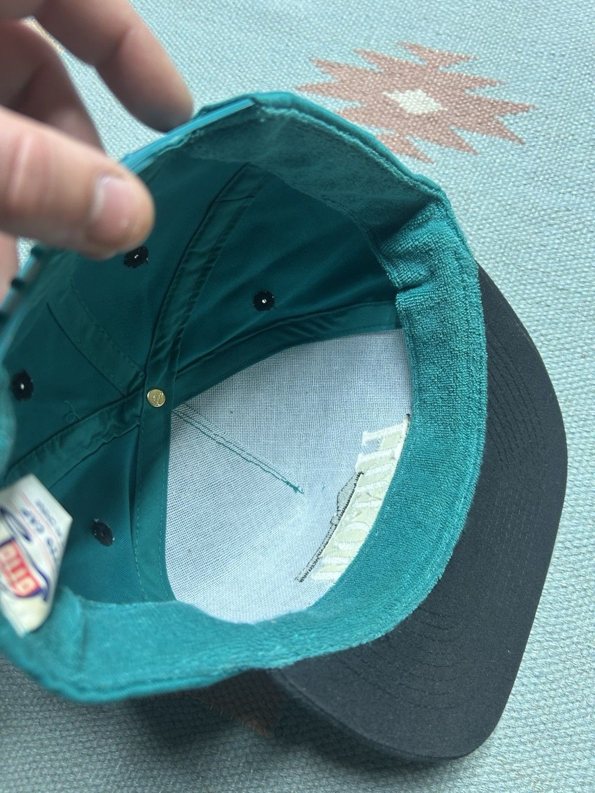Vintage Vintage SnapBack hat Huron siding window door Michigan teal Size ONE SIZE - 6 Thumbnail