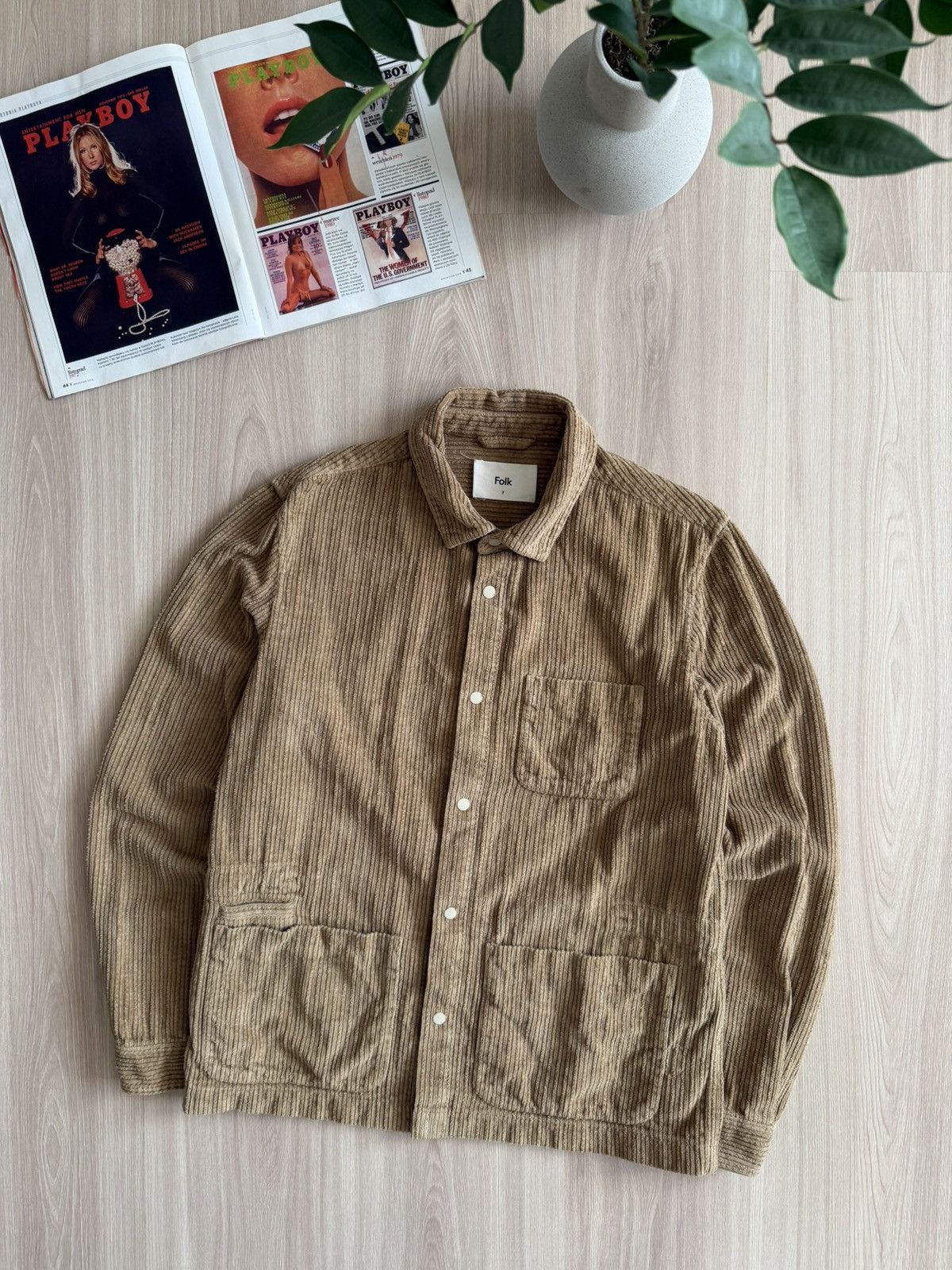 Folk Vintage Folk Corduroy Shirt Pocket Jacket Japanese Style Size US S / EU 44-46 / 1 - 1 Thumbnail