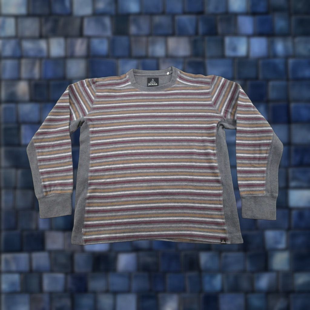 Prana prAna Sweater Mens M Multicolor Striped Organic Cotton Crew Neck Pullover Size US M / EU 48-50 / 2 - 1 Thumbnail